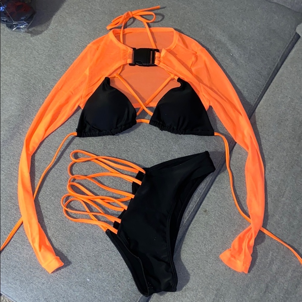Neon Orange Rave outfit